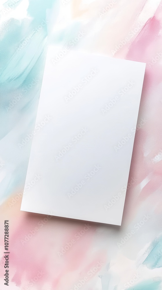 Aufkleber blank vertical card on watercolor background for design and invitation templates generative ai