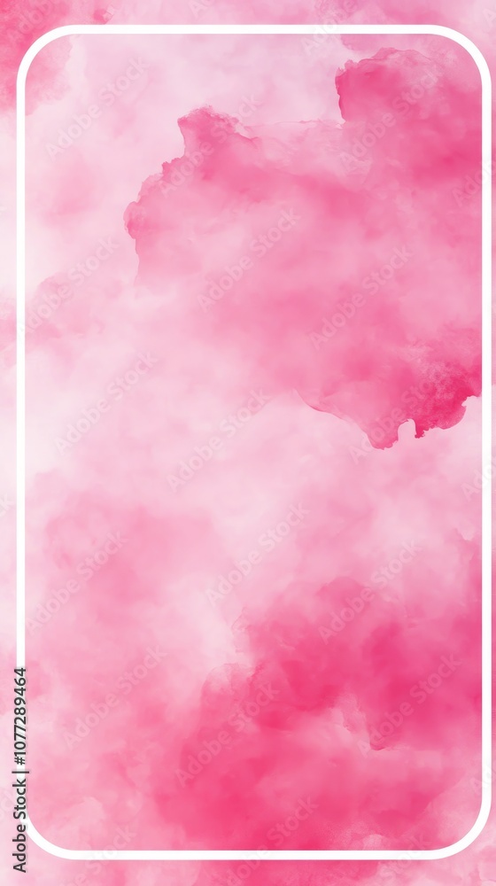Poster watercolor pink spot in rounded cornered rectangular shape background generative ai