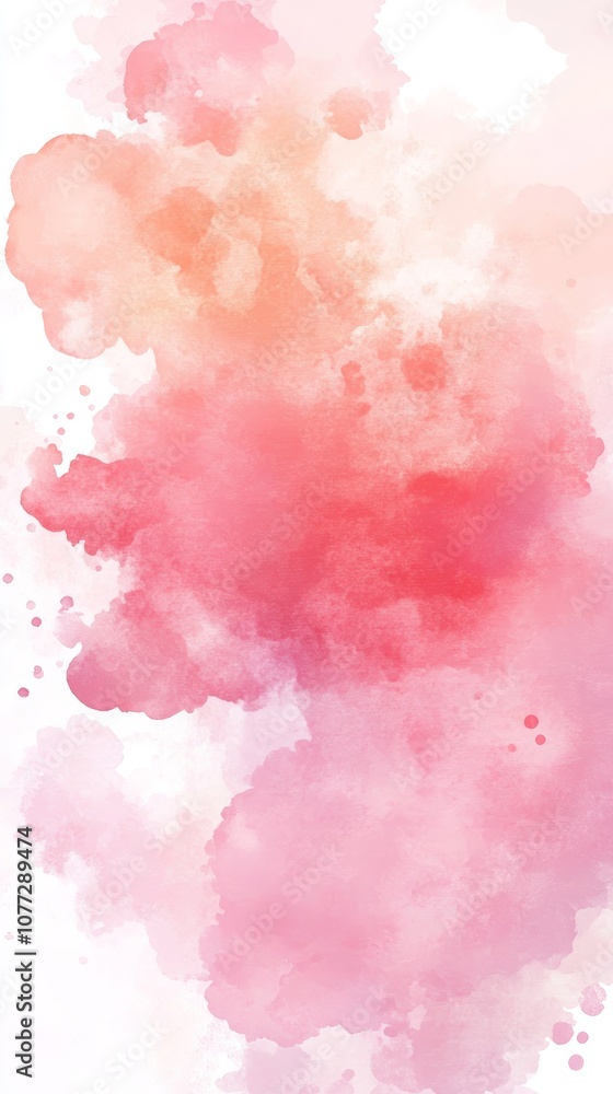 Poster watercolor pink spot in rounded cornered rectangular shape background generative ai