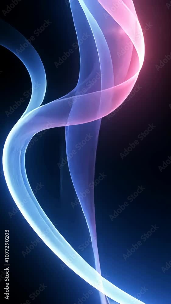 Aufkleber abstract blue and pink lines swirl on a dark background, creating a dynamic and ethereal visual