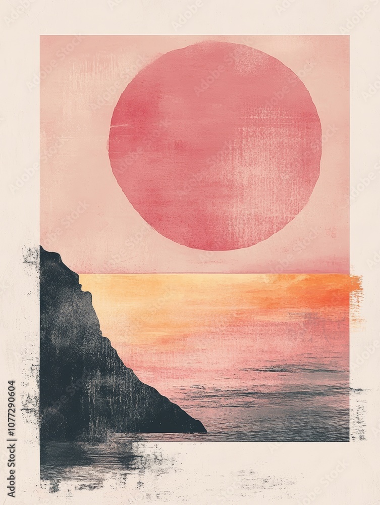 Poster abstract watercolor background with sun bleached rectangle shape generative ai