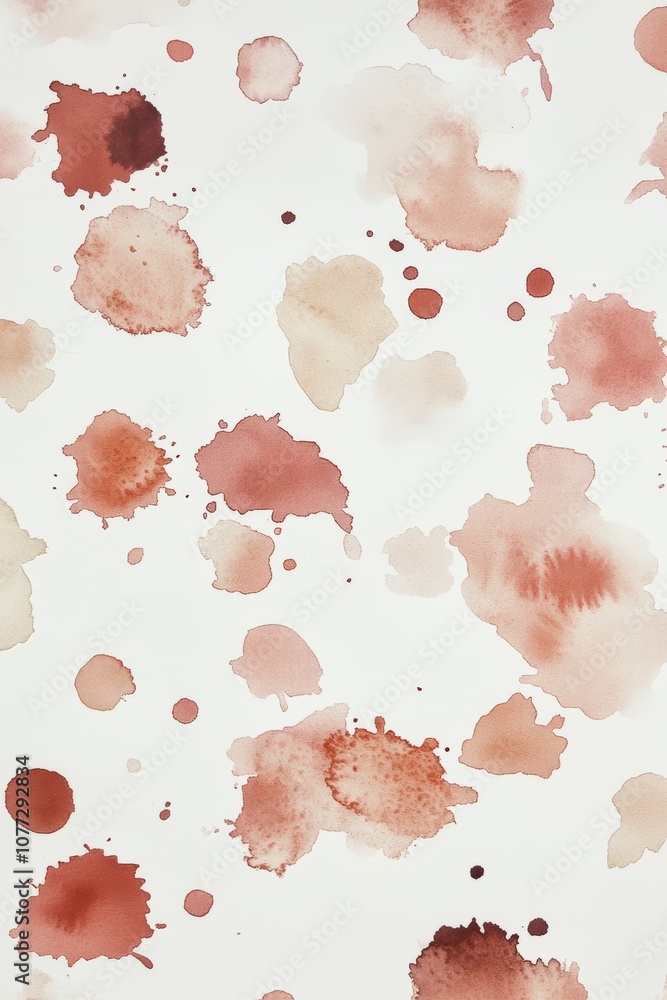 Poster whimsical watercolor blots on white background for boho color palette inspiration generative ai