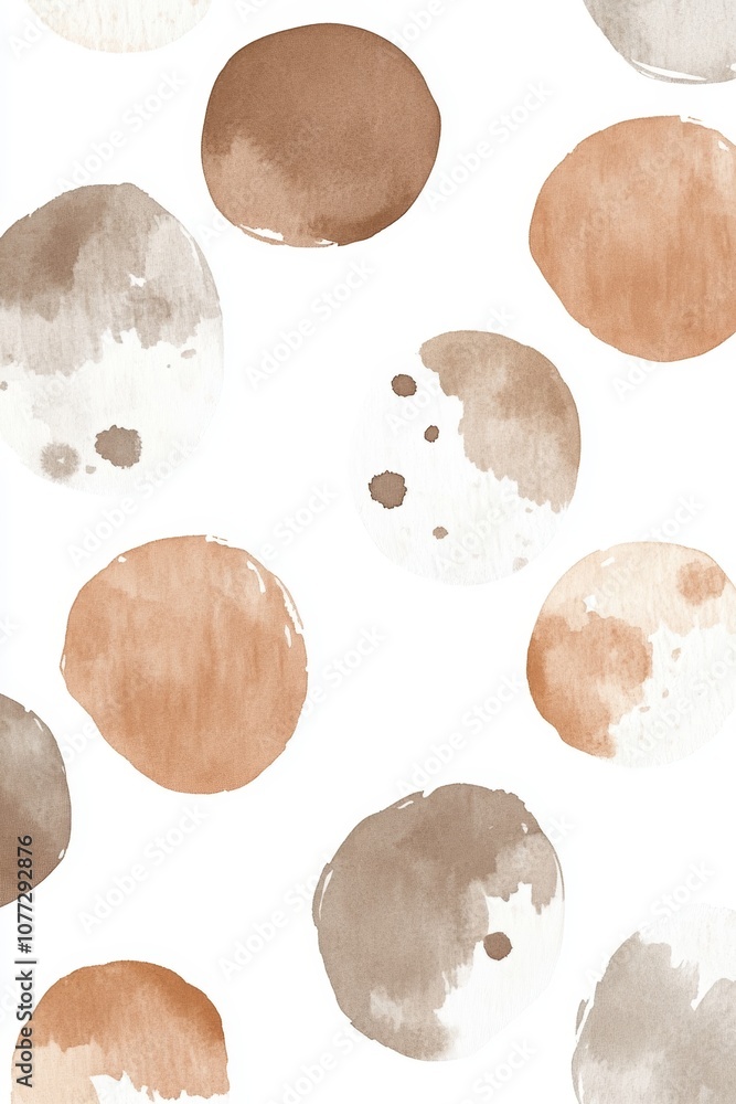 Poster whimsical watercolor blots on white background for boho color palette inspiration generative ai