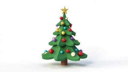 Obraz premium christmas tree isolated on white