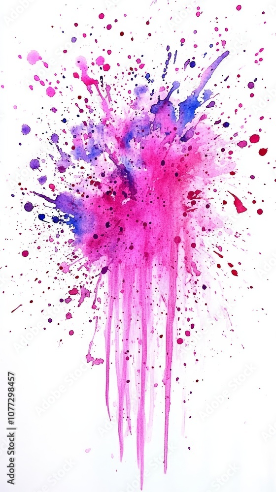 Poster abstract watercolor splashes and strokes on white background for creative design generative ai