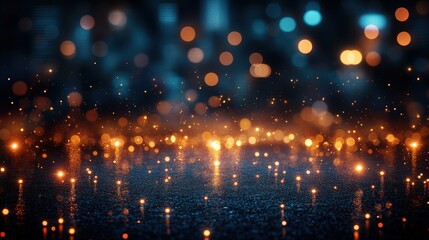 Obraz premium Enchanting Bokeh Lights Creating a Dreamy Night Scene