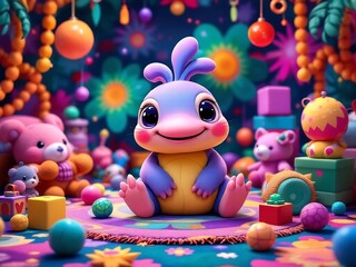 Obraz premium Children's animated pictures, cute animals for children, cute pictures, illustration