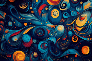 Fototapeta premium Blue abstract swirl design