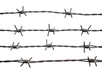 barbed wire isolated on white