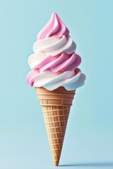 Swirled Soft Serve Ice Cream Cone	