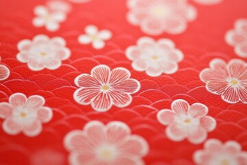 a minimal pattern of japanese washi paper, red.