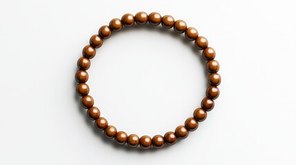 Minimalist wooden bead bracelet on white background for elegant design inspiration