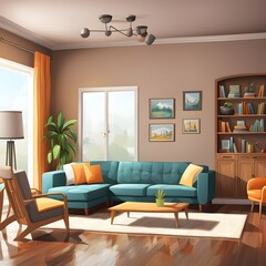 Fototapeta premium living room interior