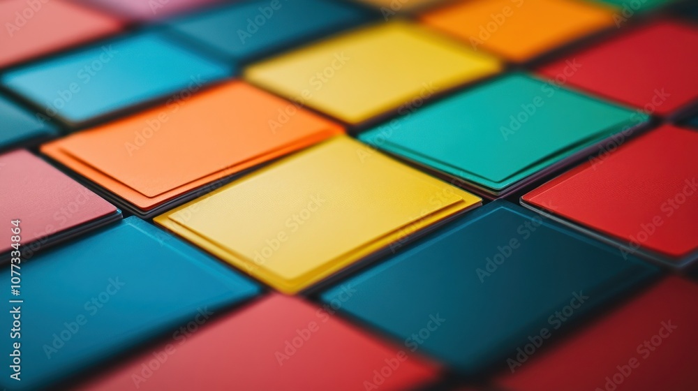Poster abstract colorful geometric pattern of square shapes