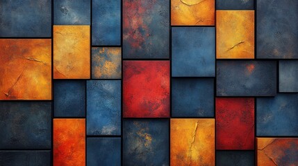 Fototapeta premium Abstract background of colorful textured rectangles.