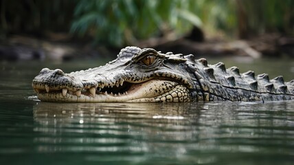 Fototapeta premium A crocodile in a natural environment