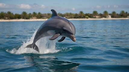 Fototapeta premium Dolphin in its natural environment in the sea