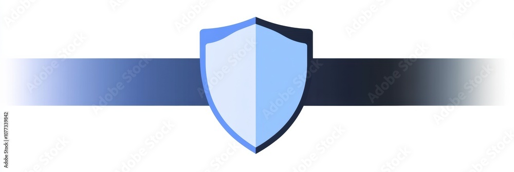 Aufkleber a shield icon appears prominently against a blue-to-white gradient background, symbolizing cybersecu