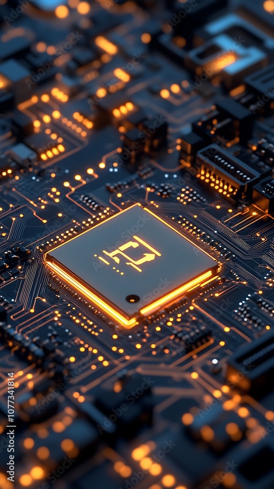 Poster high-resolution image showing the fine details of a circuit board.