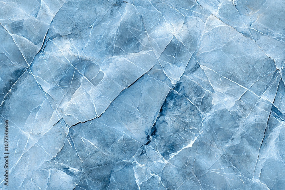 Poster abstract blue cracked ice texture with intricate patterns, perfect for backgrounds and creative desi