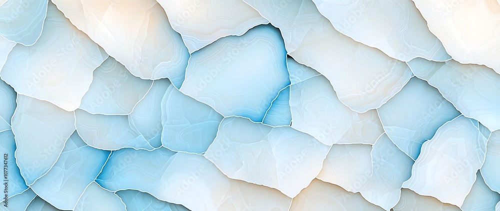 Poster abstract watercolor background with soft blue and white tones, creating a layered texture of delicat