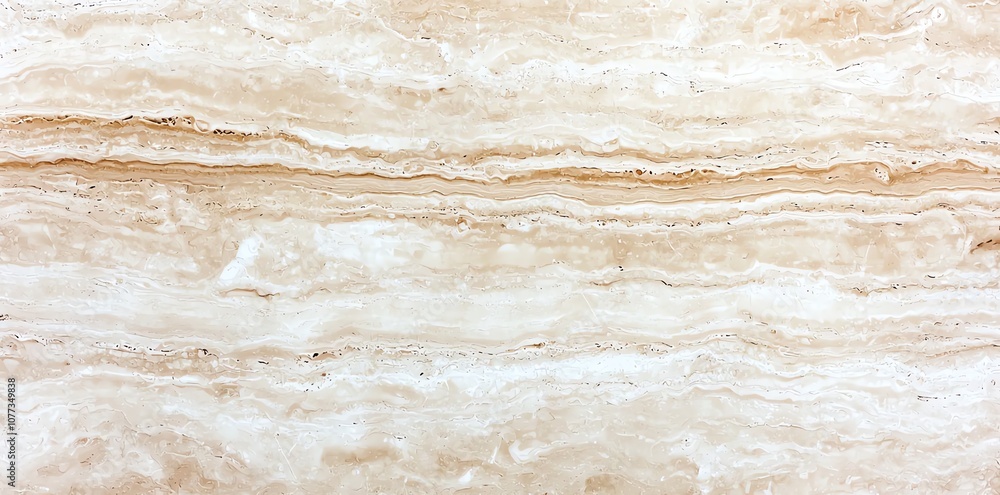 Poster smooth beige travertine marble texture with natural layered patterns, ideal for backgrounds or archi