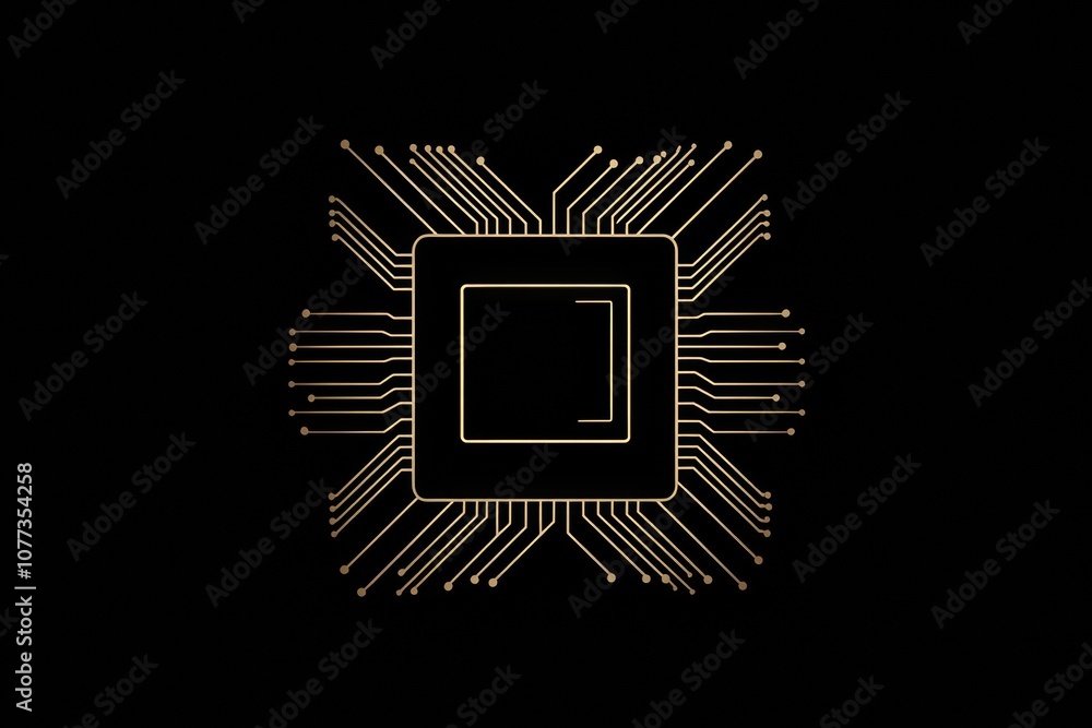 Poster the design features a microchip icon surrounded by intricate digital traces, symbolizing advances in