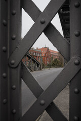 metal bridge in the city