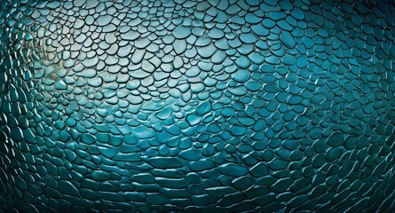 Close-up of an abstract teal textured surface featuring organic, rounded patterns that create depth and visual interest, ideal for artistic backgrounds.