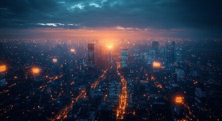 Fototapeta premium Futuristic Orange Glow