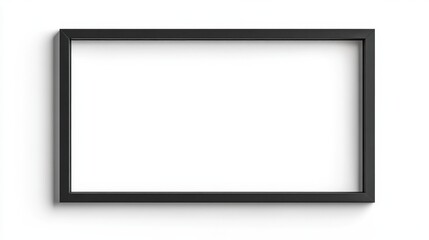 Empty black frame on white wall: minimalist design and space for creativity