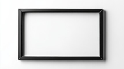 Minimalist black picture frame on white wall: simple decor for modern interiors