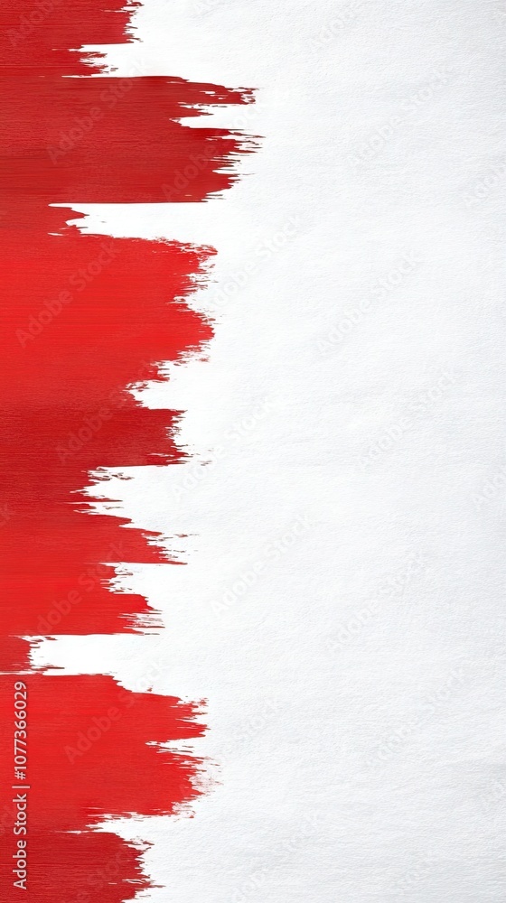 Poster exploring dynamic contrasts of bold red and pristine white in an abstract oil painting texture