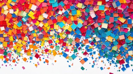 Vibrant abstract background with multicolored paper squares for creative designs