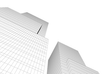 Fototapeta premium abstract architecture building vector drawing