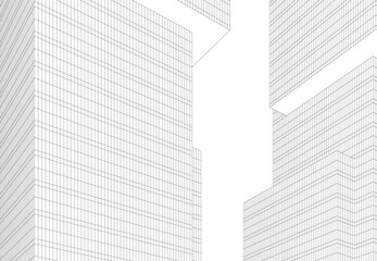 Fototapeta premium abstract architecture building vector drawing