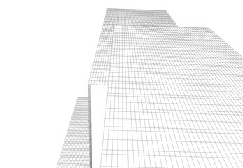 Fototapeta premium abstract architecture building vector drawing