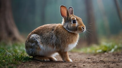 A hare in a natural environment