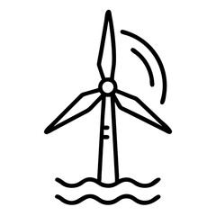 Offshore Wind Turbine Power Symbol