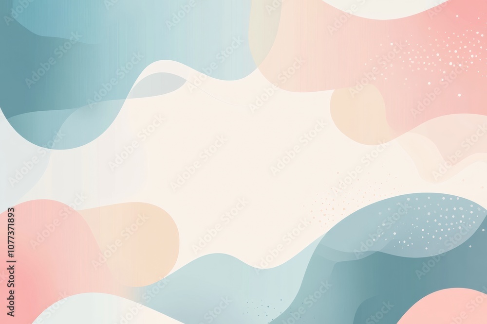 Aufkleber curved forms in pastel colors blend seamlessly, providing a calming aesthetic ideal for creative pro