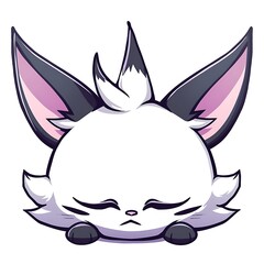 Obraz premium cartoon cat with ears and ears sticking out