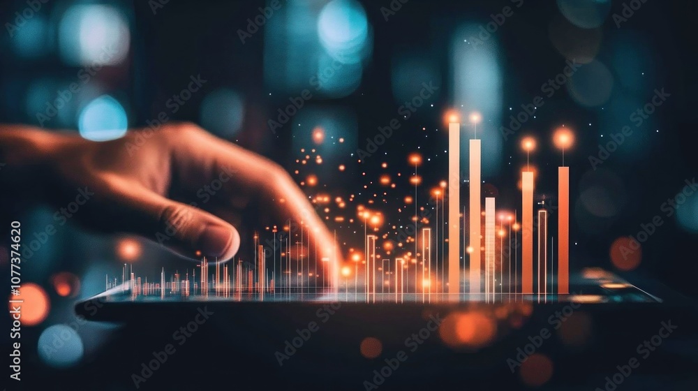 Poster digital charts and data analysis on a tablet