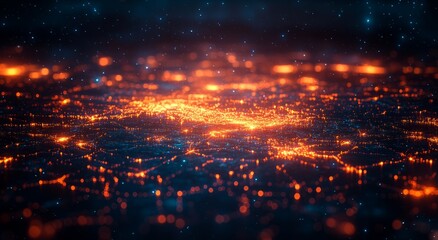 Naklejka premium Digital City Lights Network