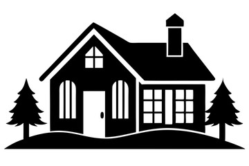 Elegant Maison Silhouette Vector Illustration Stylish Architectural Design