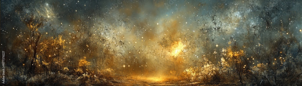 Poster immerse yourself in a breathtaking space background filled with shimmering stars and vibrant galaxie