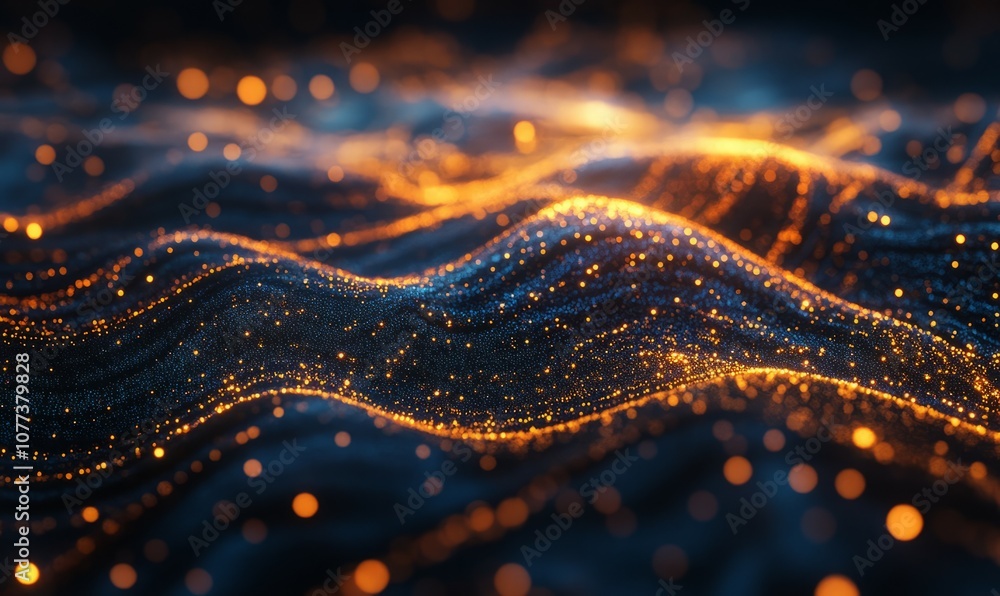 Poster a glowing network of abstract connections creates mesmerizing visual effect