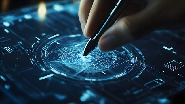 A close-up of a digital pen signing a document on a touchscreen with &ldquo;Signature Encrypted&rdquo; in a secure digital environment.