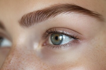 Obraz premium there is a close up of a womans eye with freckles