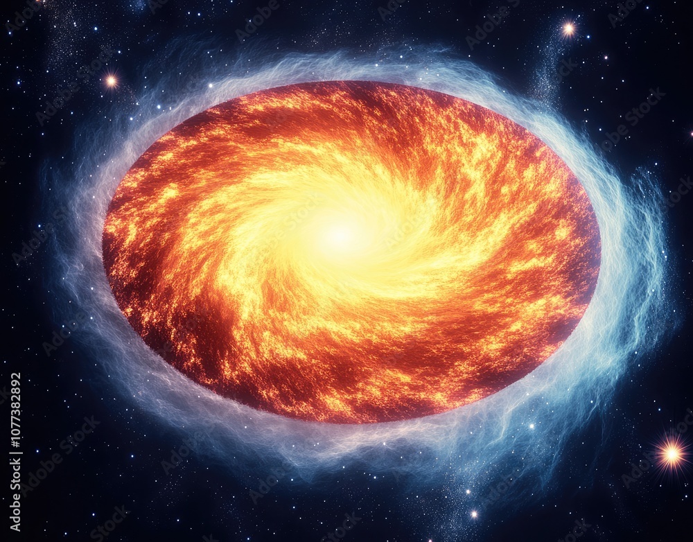 Poster experience a breathtaking view of a galaxy illuminating the dark void of space, with radiant colors 