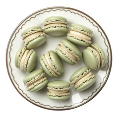 Delightful Green Tea Macaron Cookies on Elegant Plate